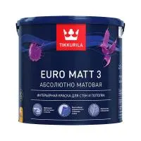 ТИККУРИЛА/ТИККИВАЛА Краска интерьерная EURO MATT 3 база C глубоко/мат. (2,7л) — фото