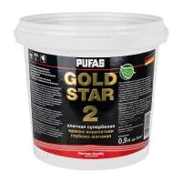 ПУФАС GOLD STAR 2 Краска акрилатная супербелая глубокоматовая мороз. (0,9л=1,42кг) — фото