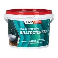 ПУФАС Краска влагостойкая белая Decoself мороз. (1,72л=2,7кг) КВ — фото