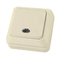 ЛАДОГА Выключатель о/у, 1 клавиша, с/инд, 10А, 230В, IP20, сл.кость. SQ1801-0010 — фото