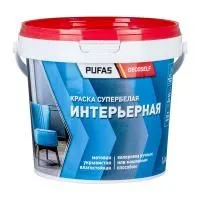 ПУФАС Краска интерьерная белая Decoself мороз. (0,89л=1,4кг) КИ — фото