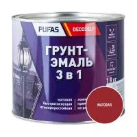 ПУФАС Грунт-эмаль 3 в 1 быстросохнущая красная (мат.) Decoself (1,9кг) — фото