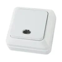 ЛАДОГА Выключатель о/у, 1 клавиша, с/инд, 10А, 230В, IP20, белый. SQ1801-0009 — фото