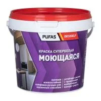 ПУФАС Краска моющаяся белая Decoself мороз. (0,95л=1,4кг) КМ — фото
