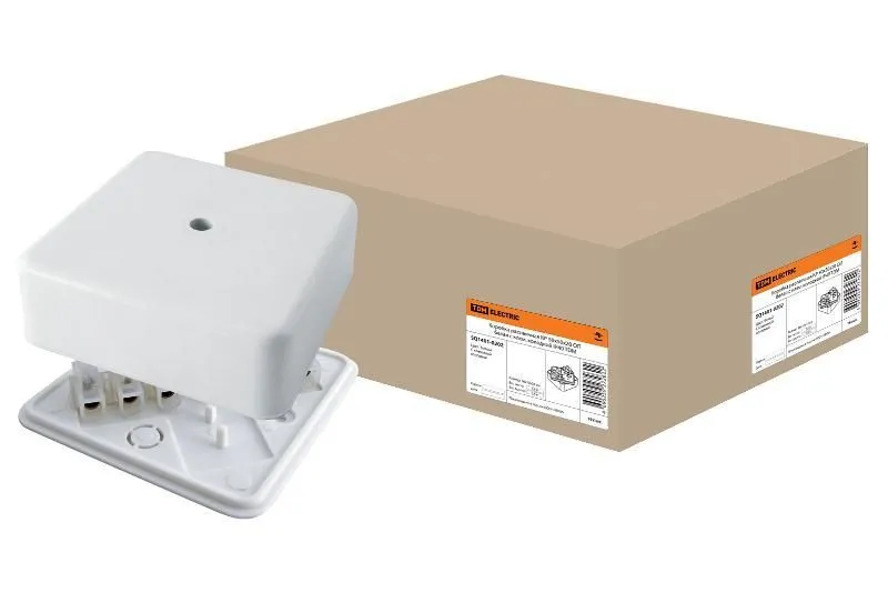 Коробка распределительная КР 50х50х20 о/п с клем. колодкой белая IP40 | SQ1401-0202 | TDM