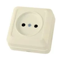 ЛАДОГА Розетка о/у, 1 гнездо, б/з, 10А, 230В, IP20, сл.кость. SQ1801-0014 — фото
