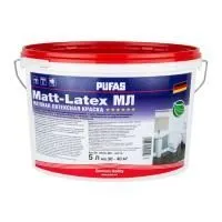 ПУФАС MATT-LATEX Краска моющаяся латексная матовая Основа D мороз. (5л=6,4кг) МЛ — фото