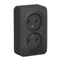 БЛАНКА Розетка о/у, 2 гнезда, б/з, 10А, 230В, IP20, антрацит. SE BLNRA000216 — фото