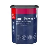 ТИККУРИЛА/ТИККИВАЛА Краска интер. стойкая к мытью EURO POWER 7 база A мат. (0,9л) — фото
