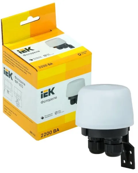 Фотореле ФР 603 макс. нагрузка 2200ВА IP66 белый | LFR20-603-2200-K01 | IEK — фото
