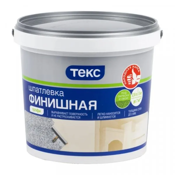 ТЕКС Шпаклевка латексная финишная класс ПРОФИ (5кг) — фото