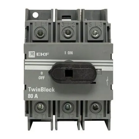 Рубильник 80A 3P c рукояткой управления для прямой установки TwinBlock | tb-80-3p-f | EKF — фото