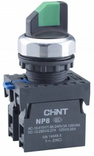 Переключатель с фиксацией NP8-10X/21 без подсветки , черная 1НО IP65 (R) | 578661 | CHINT — фото