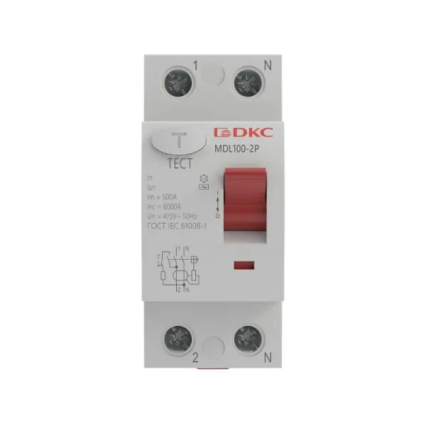 Выключатель дифференциального тока YON max MDL100 1п+N 100mA 40Aтип АС | MDL100-2P3-40-AC | DKC — фото