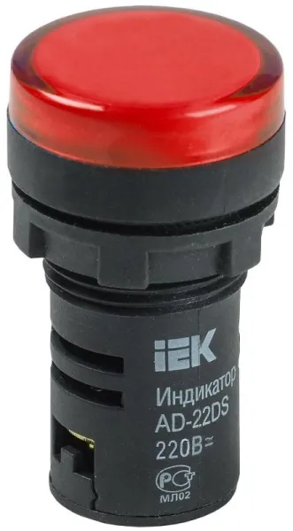 Лампа AD22DS(LED)матрица d22мм красный 230В   | BLS10-ADDS-230-K04 | IEK — фото