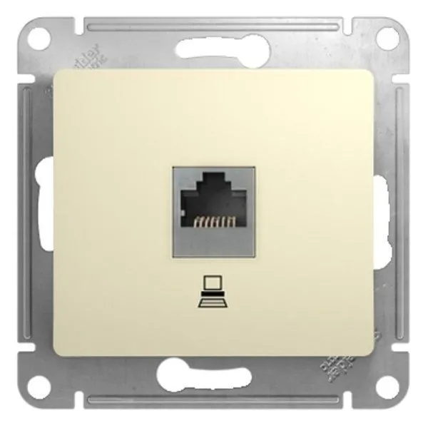 Glossa Бежевый Розетка компьютерная RJ45 кат.5E | GSL000281K | SE — фото