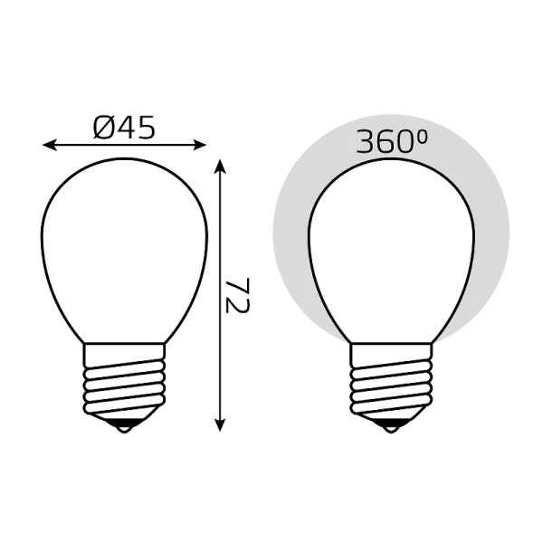 Лампа светодиодная Black LED Filament Шар OPAL E27 5W 420lm 2700K | 105202105 | Gauss — фото