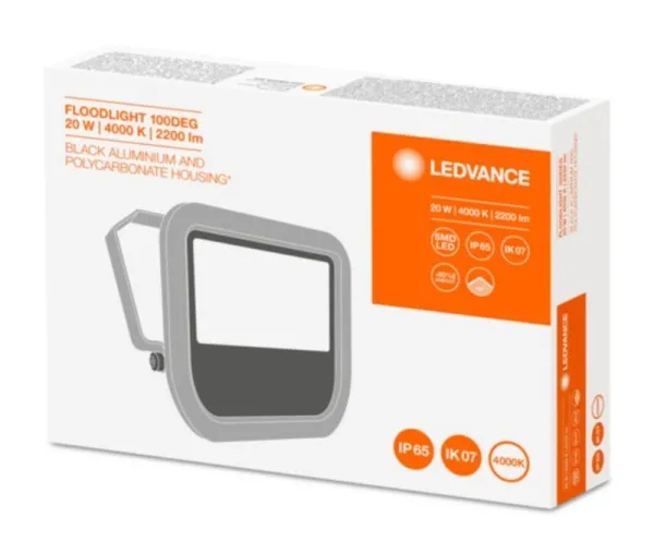 Прожектор светодиодный ДО-20Вт 4000К 2200Лм IP65 чёрный LEDVANCE | 4058075097483 | LEDVANCE — фото