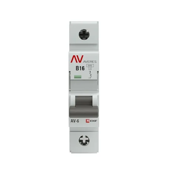 Выключатель автоматический однополюсный AV-6 16А B 6кА AVERES | mcb6-1-16B-av | EKF — фото