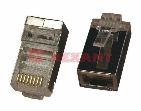 Джек RJ-45 8P8C CAT 5e (экран) | 05-1023 | REXANT — фото