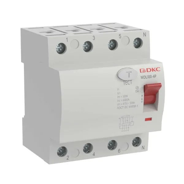 Выключатель дифференциального тока YON max MDL100 3п+N 30mA 40A типАС | MDL100-4P2-40-AC | DKC