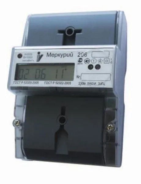 Счетчик Меркурий 206 RN 5-60А/230В (мнтар.) ЖКИ (DIN) — фото