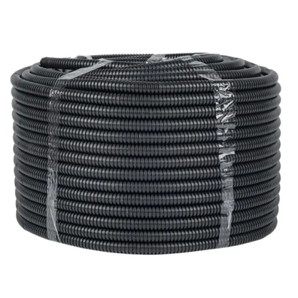 Труба гофр. FRHF с зондом d16мм (100м) черная Plast EKF PROxima | FRHF-16 | EKF — фото