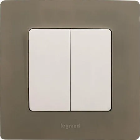 Etika Белый Выключатель 2-х клавишный, 10А, винтовые клеммы | 672202 | Legrand — фото