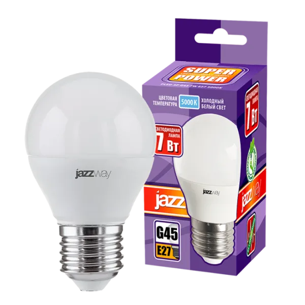 Лампа светодиодная LED 7Вт E14 220В 5000К PLED- SP G45 шар | 1027870-2 | Jazzway — фото