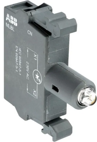 Патрон MLBL-02R со встроенным светодиодом красный 48В AC/DC | 1SFA611621R1021 | ABB — фото
