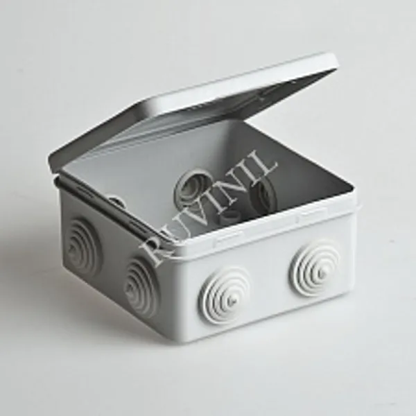 Коробка распределительная для о/п, 100х100х50мм (откид.крышка) | 67045 | Рувинил — фото