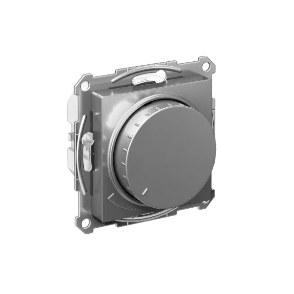AtlasDesign Сталь Светорегулятор (диммер) поворотно-нажимной LED RC 400Вт механизм | ATN000923 | SE — фото