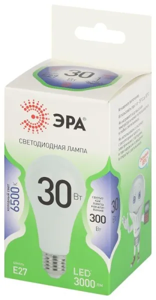 Лампа светодиодная  GREEN LINE LED A65-30W-865-E27 GL E27 30 Вт груша холодный свет | Б0067145 | ЭРА — фото