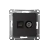 AtlasDesign Карбон Розетка 2-ая комп+TV, RJ45+TV, кат.5E, механизм | ATN001089 | SE — фото