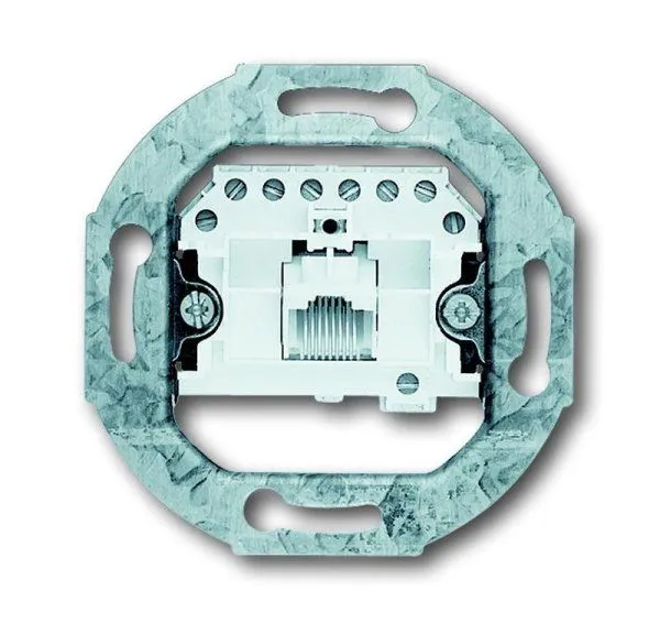 Механизм 1-постовой телефонной розетки 8 полюсов RJ 11/12; RJ 45; ISDN, категория 3 | 2CKA000230A0378 | ABB — фото
