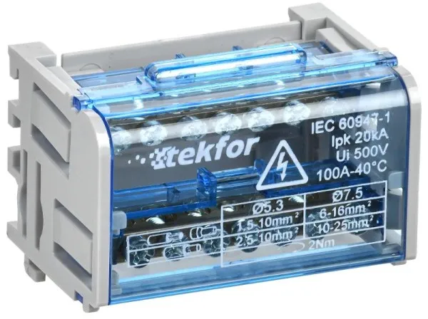 TEKFOR Шины на DIN-рейку (кросс-модуль) ШНК 2х7 L+PEN | TF-DN10-2-07-100 | IEK — фото