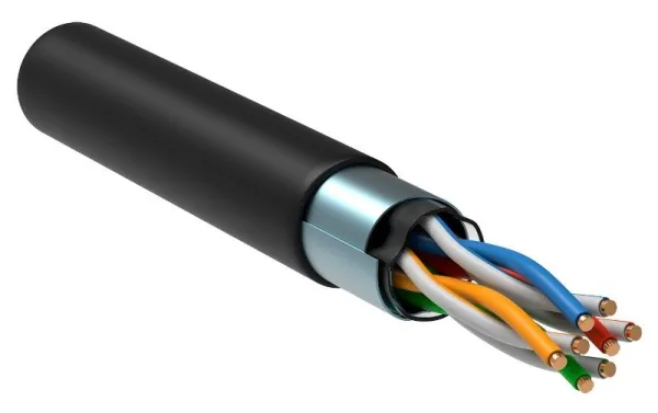 Каб. вп F/UTP, кат.5E 4х2х24AWG solid, LDPE, 305м, чер. | LC3-C5E04-339 | ITK — фото