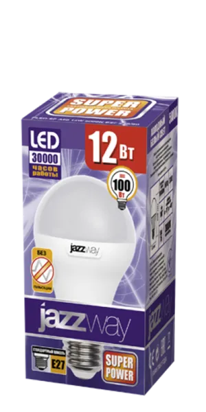 Лампа светодиодная LED 12Вт Е27 220В 5000К PLED- SP A60 груша | 1033734 | Jazzway — фото