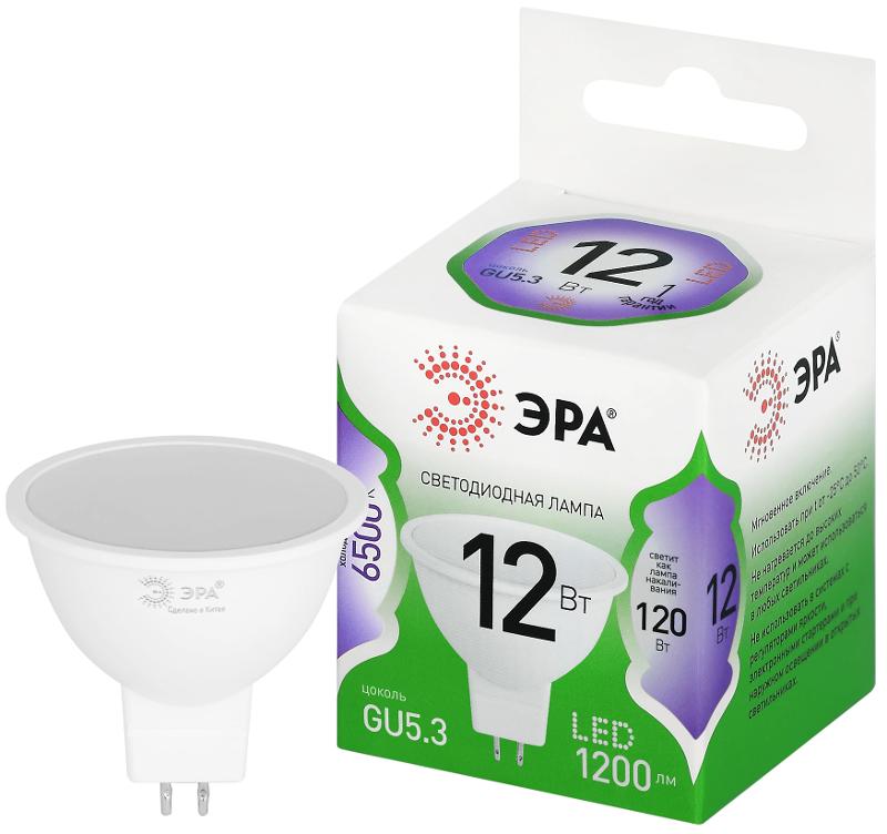 Лампа светодиодная GREEN LINE LED MR16-12W-865-GU5.3 GL GU5.3 12 Вт софит холодный свет | Б0067062 | ЭРА — фото