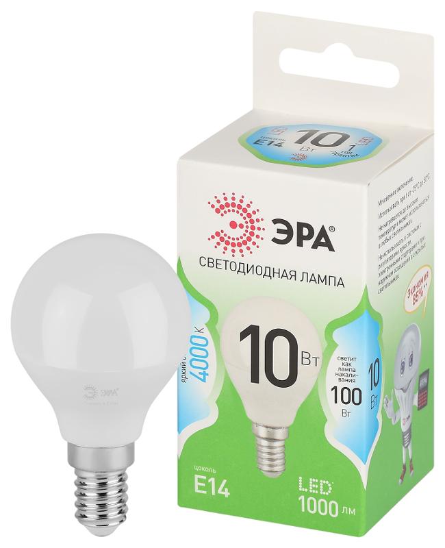 Лампа светодиодная  GREEN LINE LED P45-10W-840-E14 GL E14 10 Вт шар яркий белый свет | Б0067021 | ЭРА — фото