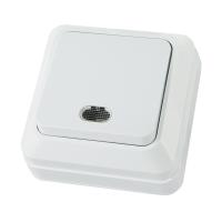 ЛАДОГА Выключатель о/у, 1 клавиша, с/инд, 10А, 230В, IP20, белый. SQ1801-0009 — фото