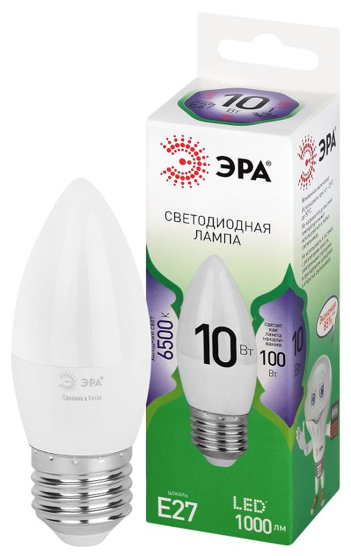 Лампа светодиодная  GREEN LINE LED B35-10W-865-E27 GL E27 10 Вт свеча холодный свет | Б0067125 | ЭРА — фото