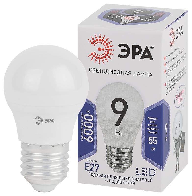 Лампа светодиодная LED P45-9W-860-E27 | Б0031412 | ЭРА — фото