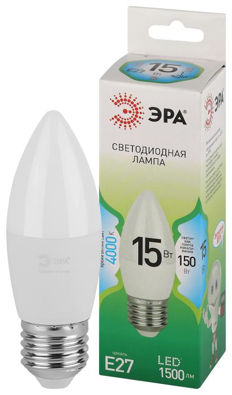 Лампа светодиодная  GREEN LINE LED B35-15W-840-E27 GL E27 15 Вт свеча яркий белый свет | Б0067115 | ЭРА — фото