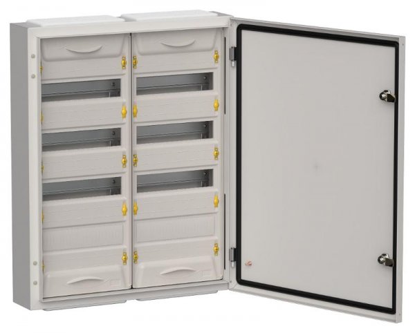 TITAN 5 Корпус металлический ЩРн-96 (2х48) 710х570х140 IP54 серый | TI5-50-N-2X048-54-7035 | IEK — фото