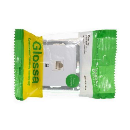 Glossa Белый Розетка компьютерная RJ45 кат.5E | GSL000181K | SE — фото