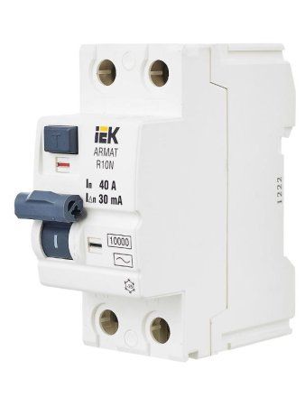 Выключатель дифференциальный (УЗО) R10N 2P 40А 30мА тип AC ARMAT | AR-R10N-2-040C030 | IEK — фото