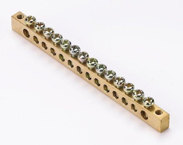 Шина нулевая 14 групп/крепеж по краям, сеч. 6x9 | 32004DEK | DEKraft