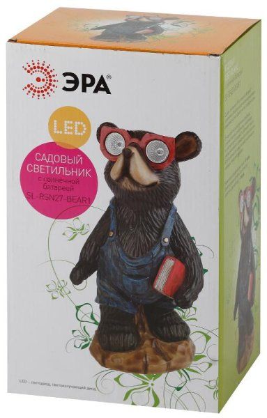 Cветильник садовый декоративный SL-RSN27-BEAR1 на солнечной батарее, полистоун, цветной, 27 см | Б0018812 | ЭРА — фото