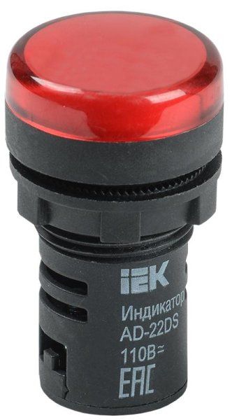 Лампа AD22DS(LED)матрица d22мм красный 24В AC/DC   | BLS10-ADDS-024-K04 | IEK — фото